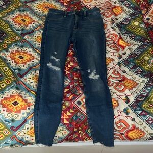 Blue Distressed Abercrombie Size 28 Jeggings